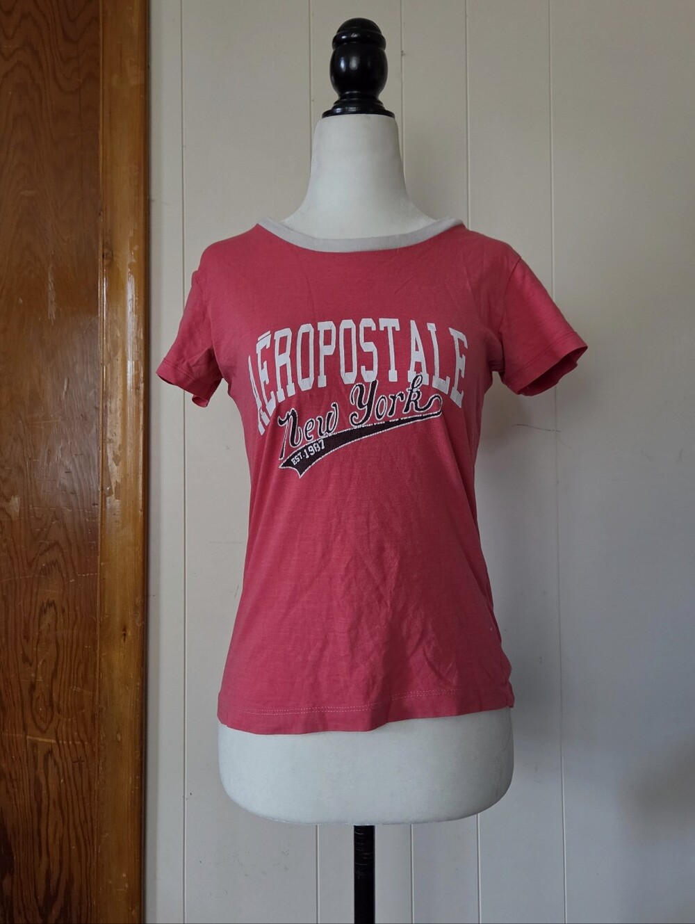 2000's Aeropostle Y2K Jersey Knit Short Sleeve Top In Bubblegum Pink 🫧
